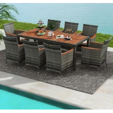 Комплект садових меблів Costway Viccos 8+1 Сірий/бежевий