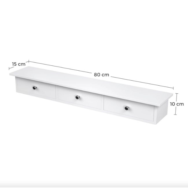 Полка настенная Leobert Corner три ящика белый