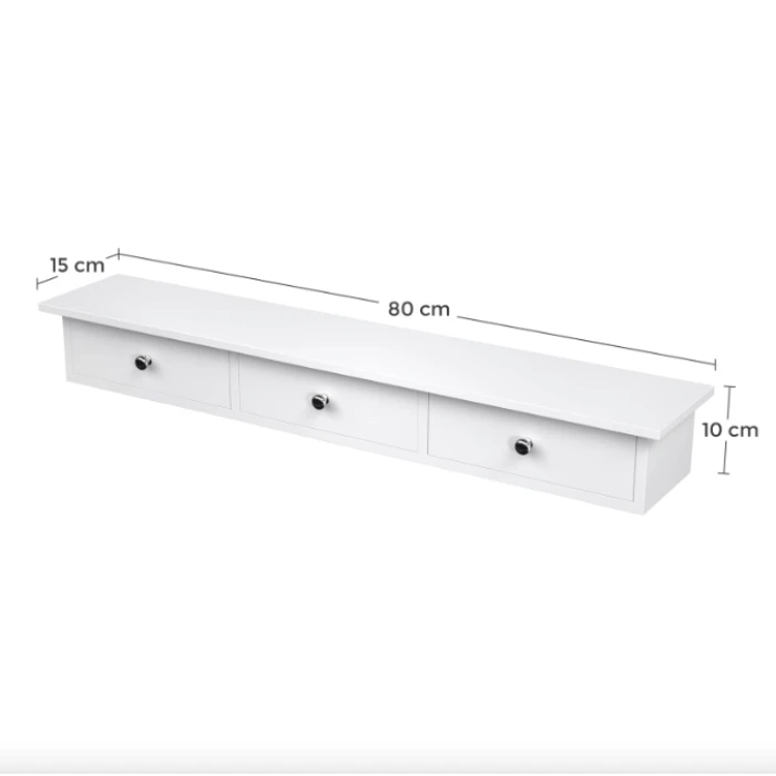 Полка настенная Leobert Corner три ящика белый