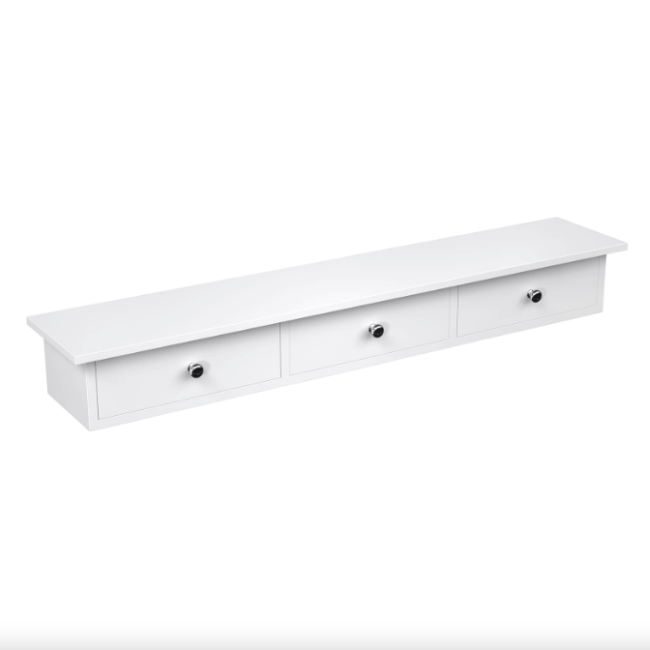 Полка настенная Leobert Corner три ящика белый