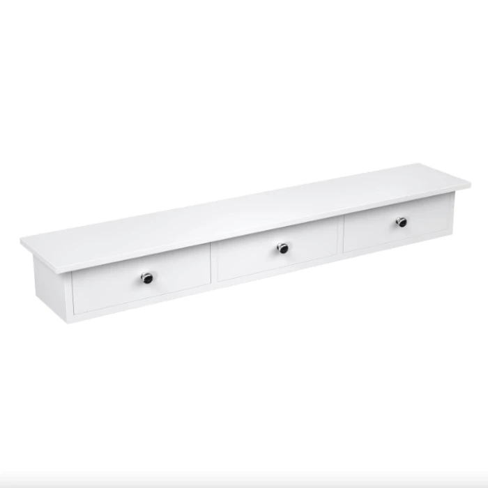 Полка настенная Leobert Corner три ящика белый