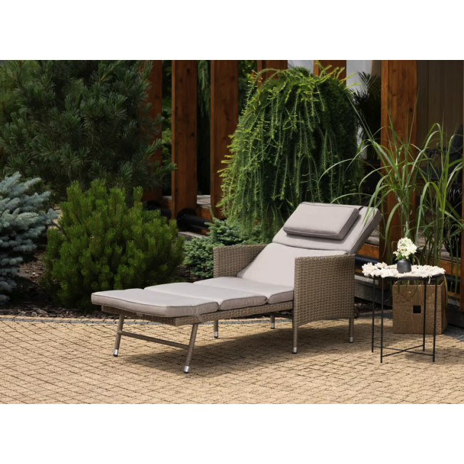 Садовый шезлонг Di Volio Breso из бежевого ротанга