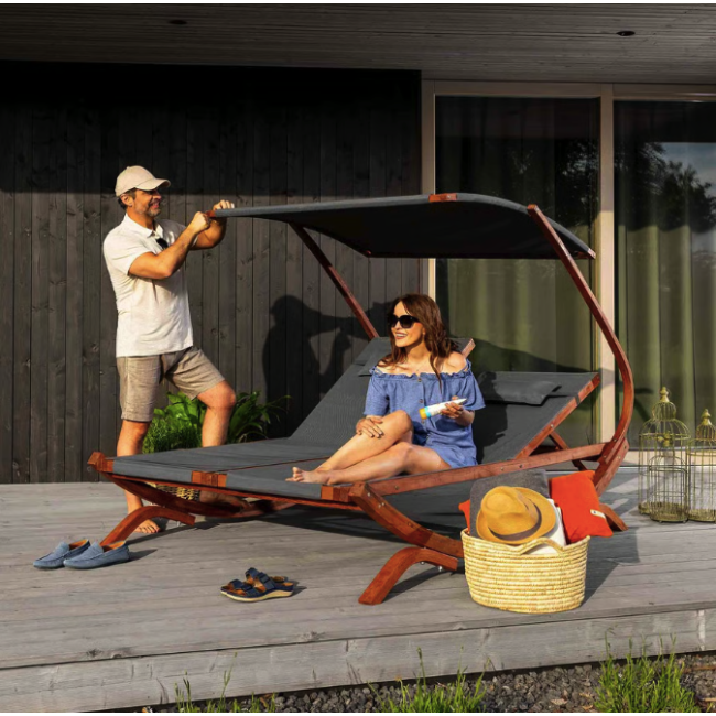 Садовый шезлонг Di Volio Pionza двухместный серый