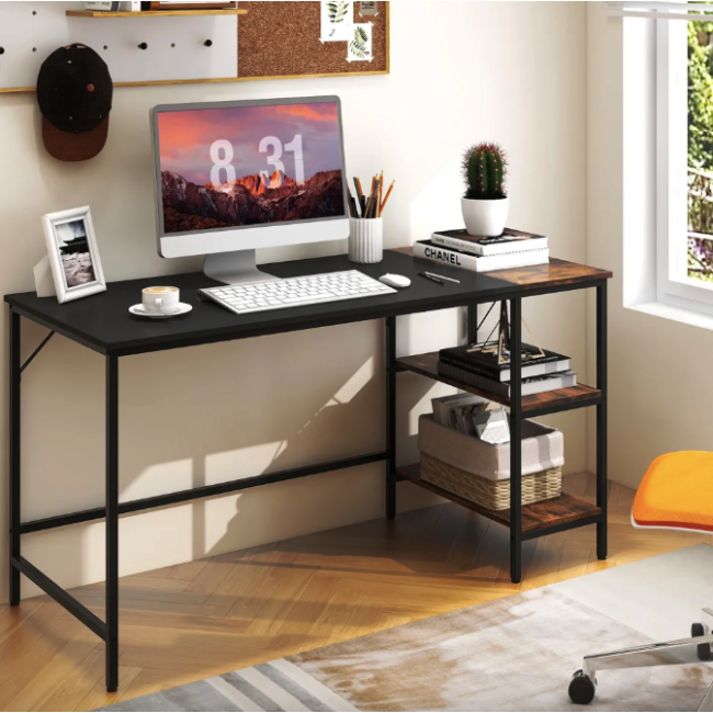 Компьютерный стол Costway Tiffany с двумя полками в стиле Loft