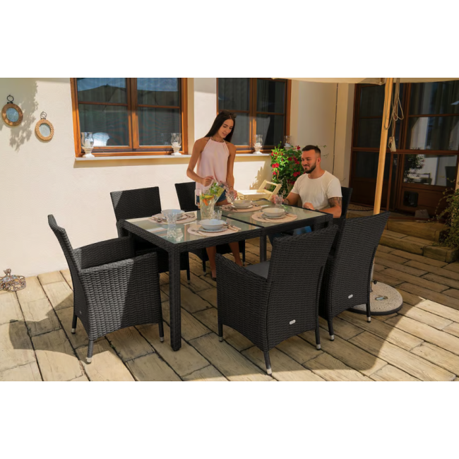 Садові меблі Di Volio VERONA 6+1 сірий/сірий