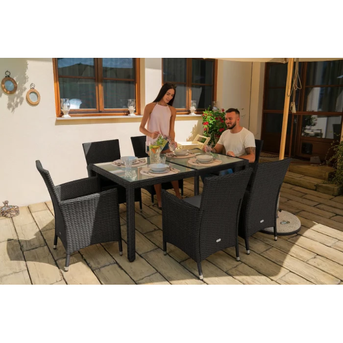 Садовая мебель Di Volio VERONA 6+1 серый/серый