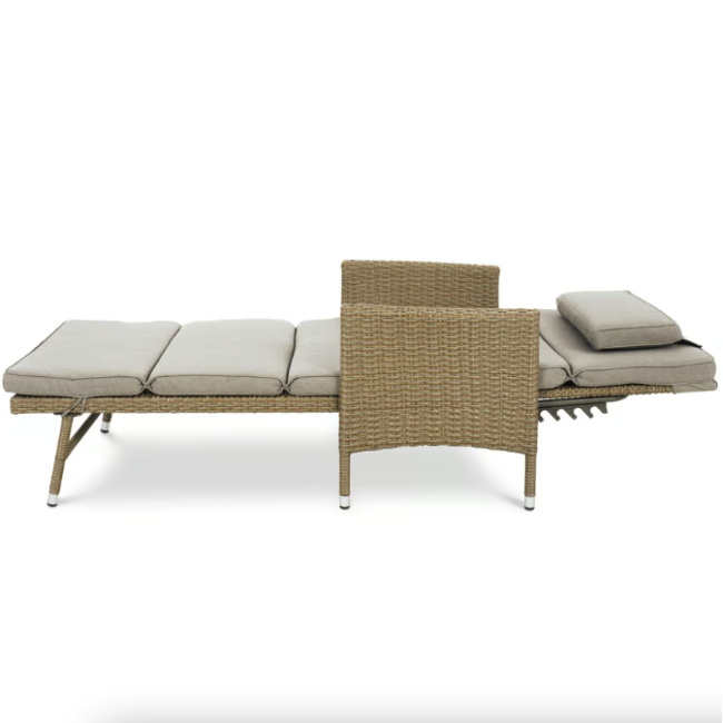 Садовый шезлонг Di Volio Breso из бежевого ротанга