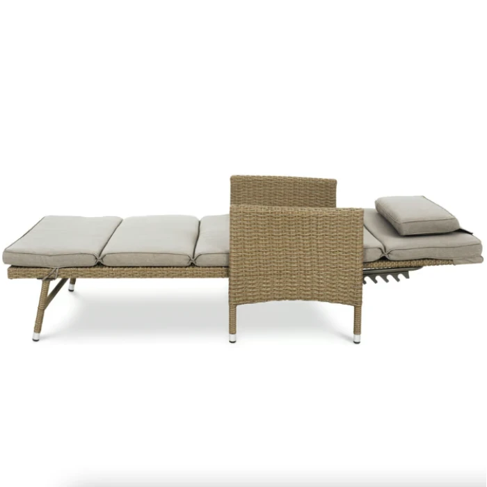 Садовый шезлонг Di Volio Breso из бежевого ротанга