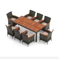 Комплект садових меблів Costway Viccos 8+1 Сірий/бежевий