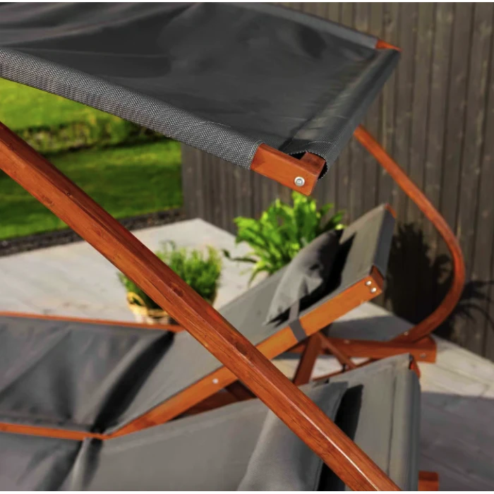 Садовый шезлонг Di Volio Pionza двухместный серый