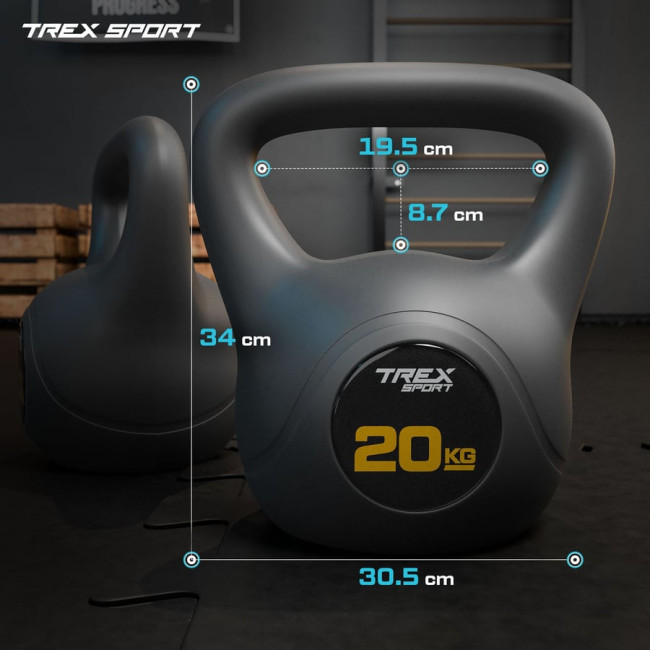 Гиря вінілова 20кг Trex Sport TX-020CKB чорний