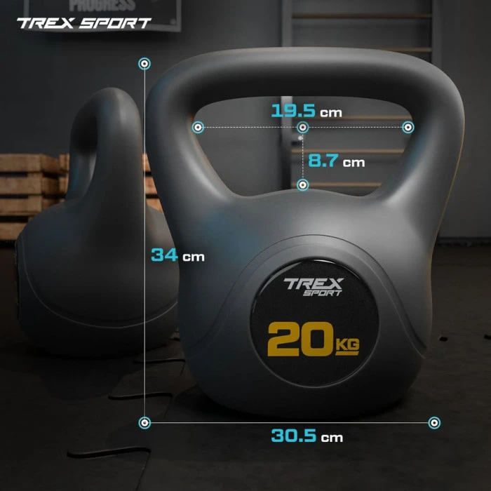 Гиря виниловая 20кг Trex Sport TX-020CKB черный