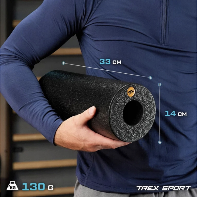 Роллер массажер гладкий Trex Sport TX-033EPR EPP 33см черный