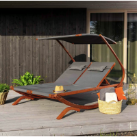 Садовый шезлонг Di Volio Pionza двухместный серый