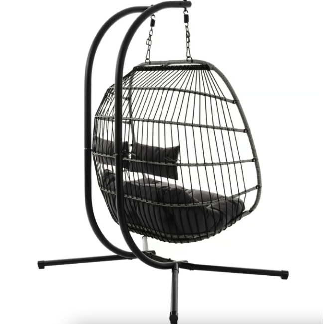 Підвісне крісло-кокон Di Volio Rona двомісне графітовий