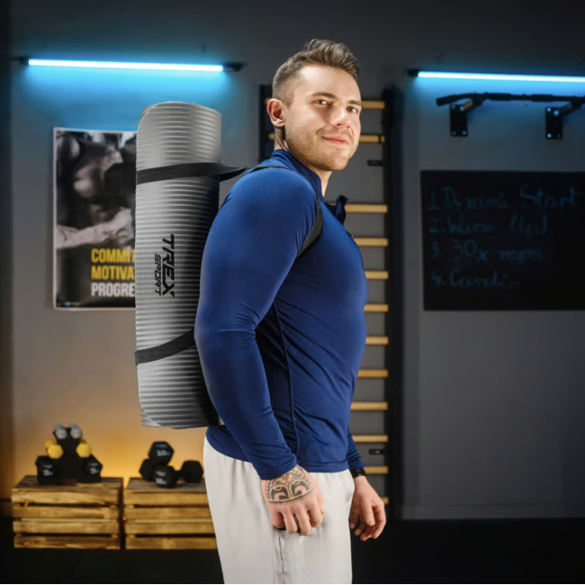 Коврик для йоги Trex Sport TX-018NGM NBR 1см 180х60 серый