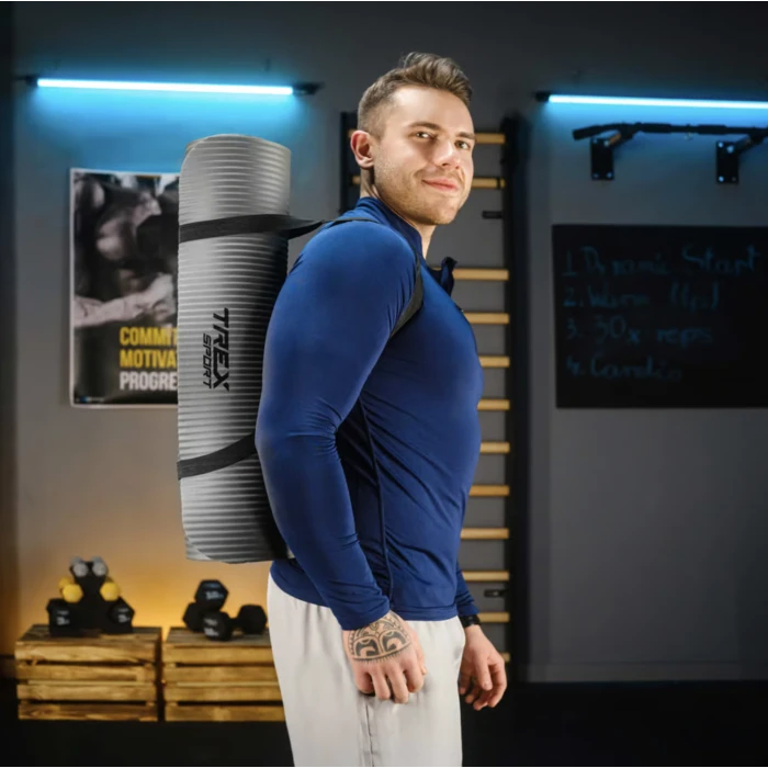 Коврик для йоги Trex Sport TX-018NGM NBR 1см 180х60 серый