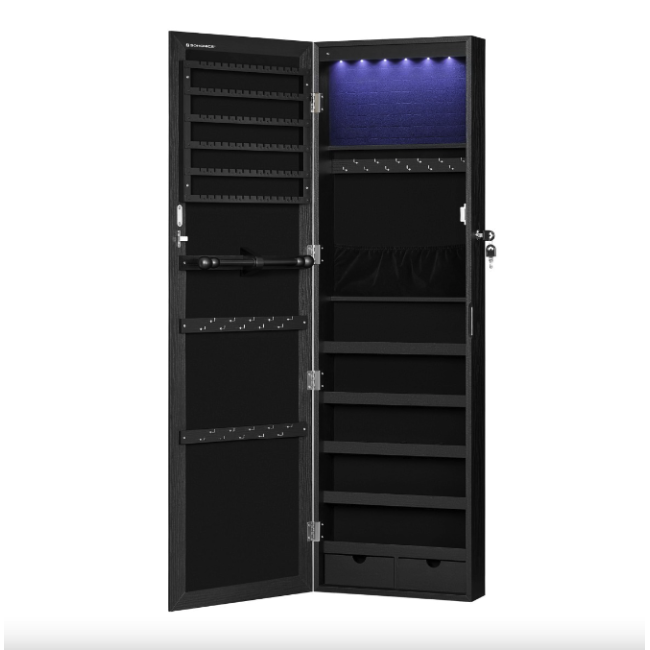 Зеркало-шкаф Leobert Kors с подсветкой в стиле Loft черный