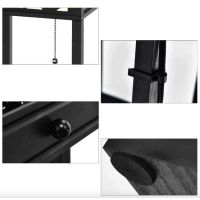 Підлогова лампа Costway Leon торшер з розеткою та USB чорний