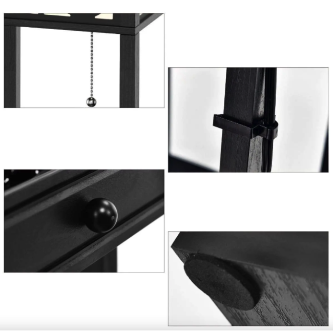 Половая лампа Costway Leon торшер с розеткой и USB черный