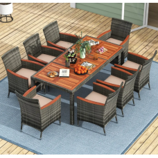 Комплект садовой мебели Costway Viccos 8+1 Серый/бежевый