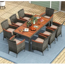 Комплект садовой мебели Costway Viccos 8+1 Серый/бежевый