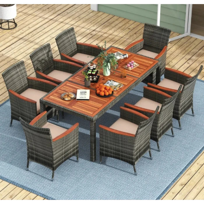 Комплект садовой мебели Costway Viccos 8+1 Серый/бежевый