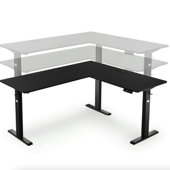 Компьютерный угловой стол Di Volio Montaro с регулируемой высотой черный