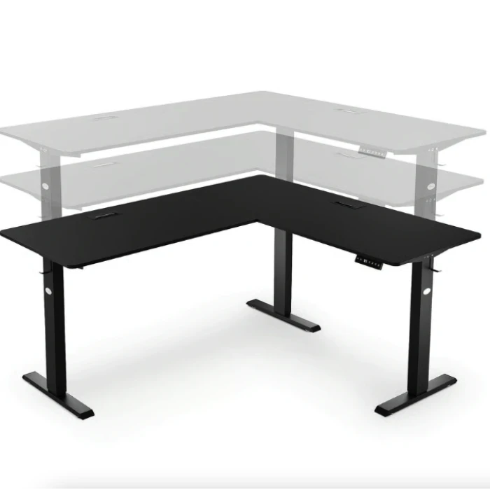 Компьютерный угловой стол Di Volio Montaro с регулируемой высотой черный