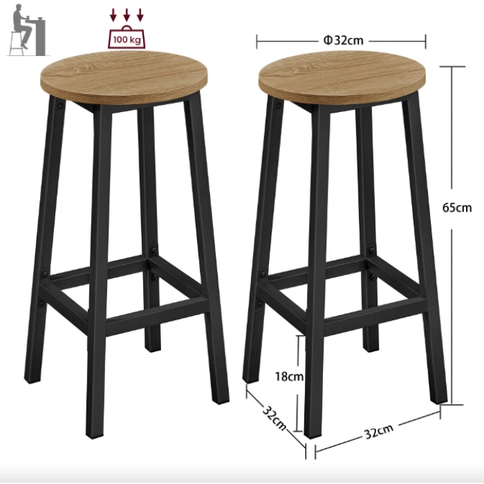 Барний стілець Leobert Halmar 2 штуки в стилі Loft натуральний