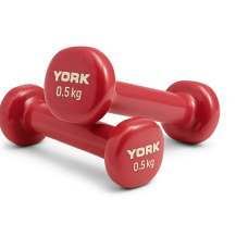 Гантелі для фітнесу вінілові круглі York Fitness 2х0,5кг рожевий