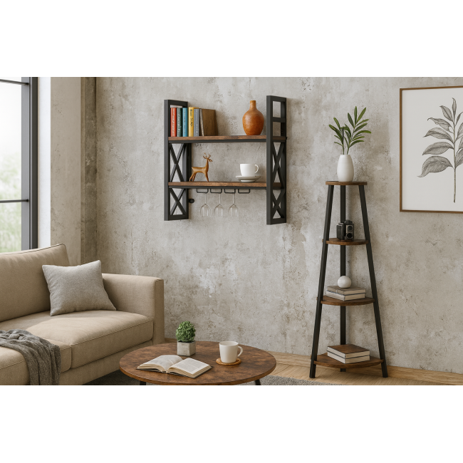 Этажерка Costway Leo угловая в стиле Loft