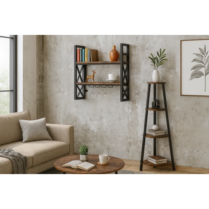 Этажерка Costway Leo угловая в стиле Loft