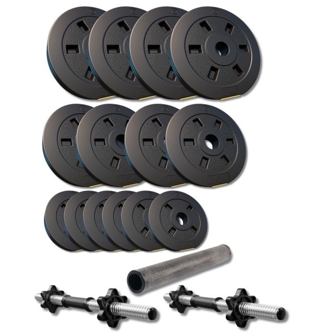 Набір гантелі-штанга 2в1 Besport PowerPro 39кг з перехідником