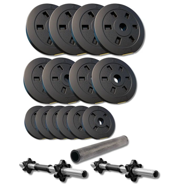 Набір гантелі-штанга 2в1 Besport PowerPro 39кг з перехідником