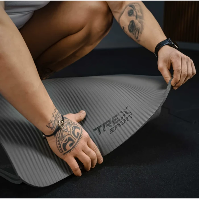 Коврик для йоги Trex Sport TX-018NGM NBR 1см 180х60 серый