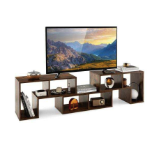 Тумба под телевизор Costway Kotek с полками коричневый