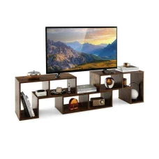 Тумба под телевизор Costway Kotek с полками коричневый