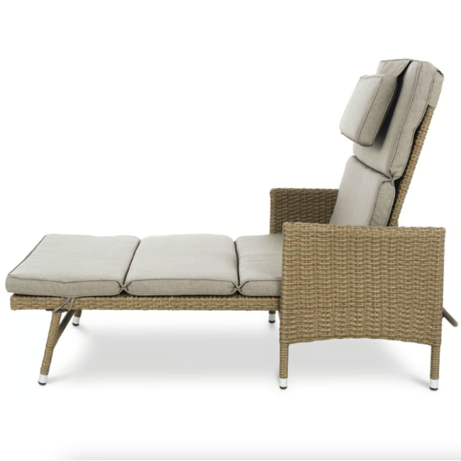 Садовый шезлонг Di Volio Breso из бежевого ротанга