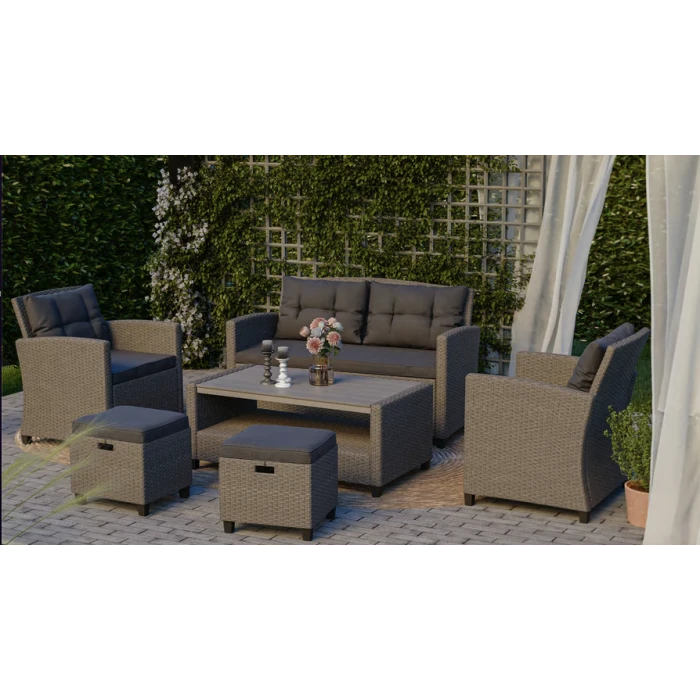 Набір садових меблів Di Volio Firenze сірий/графітовий