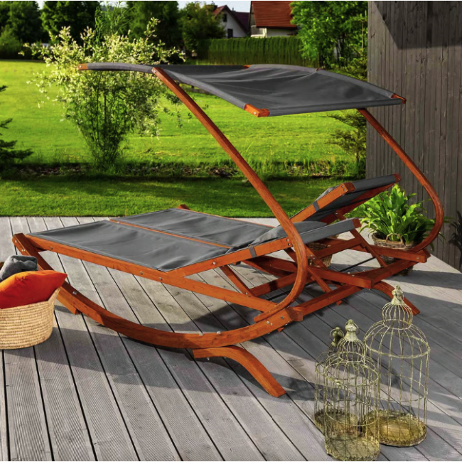 Садовый шезлонг Di Volio Pionza двухместный серый