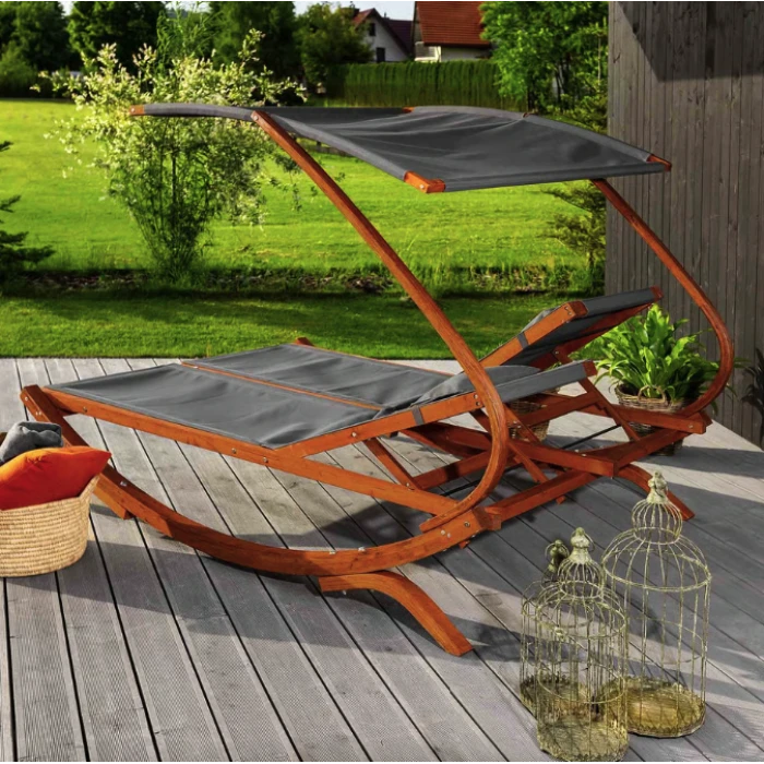 Садовый шезлонг Di Volio Pionza двухместный серый