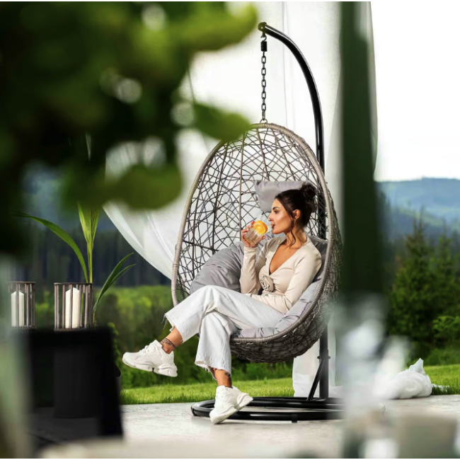 Підвісне крісло-кокон Di Volio Bacoli одномісне сірий