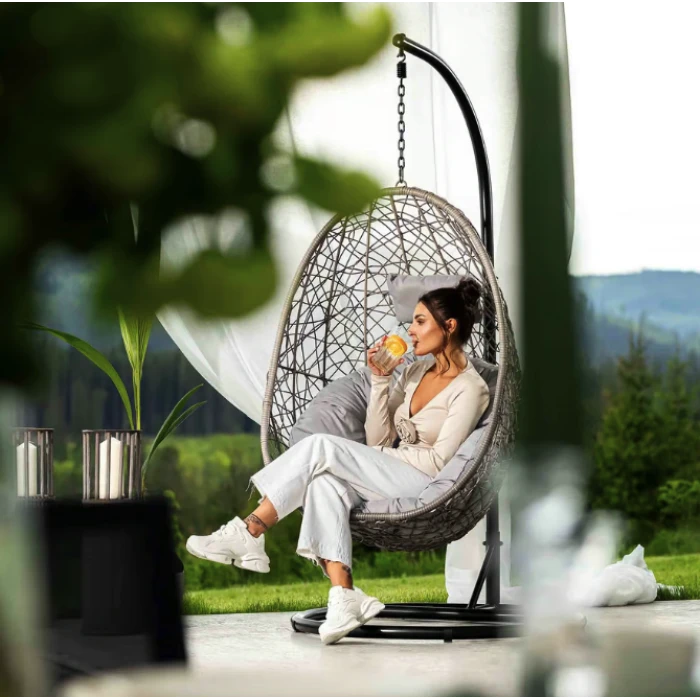 Подвесное кресло-кокон Di Volio Bacoli одноместное серый