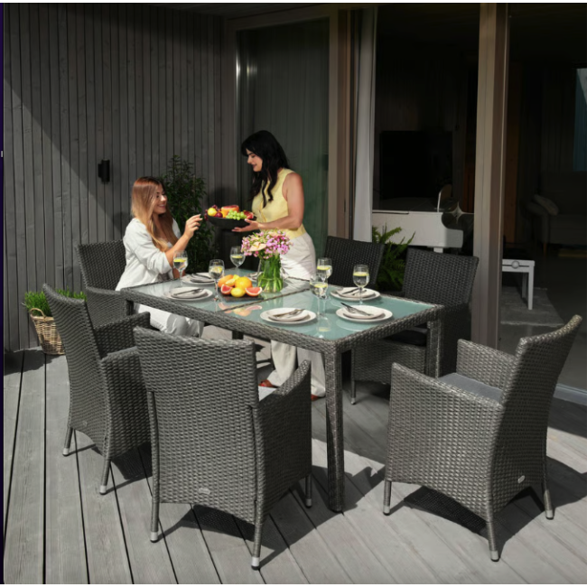 Садові меблі Di Volio VERONA 6+1 сірий/сірий