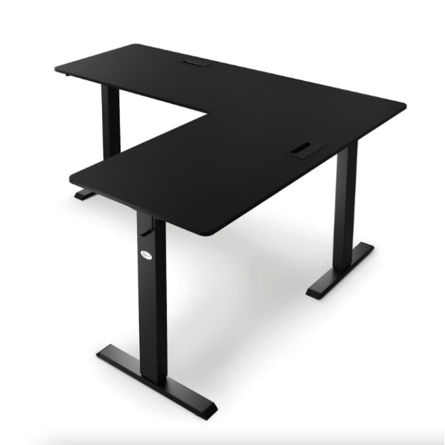 Компьютерный угловой стол Di Volio Montaro с регулируемой высотой черный