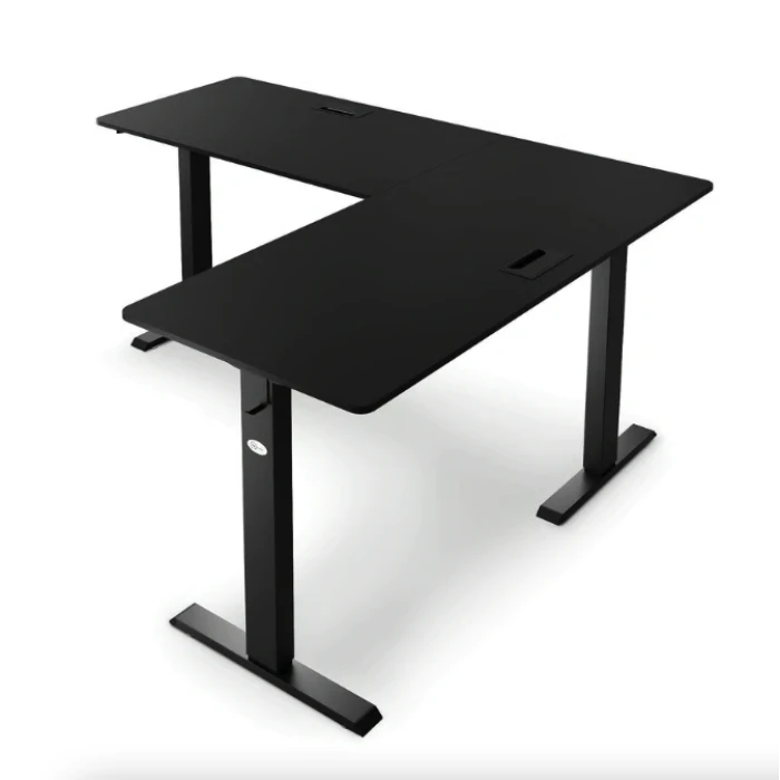 Компьютерный угловой стол Di Volio Montaro с регулируемой высотой черный