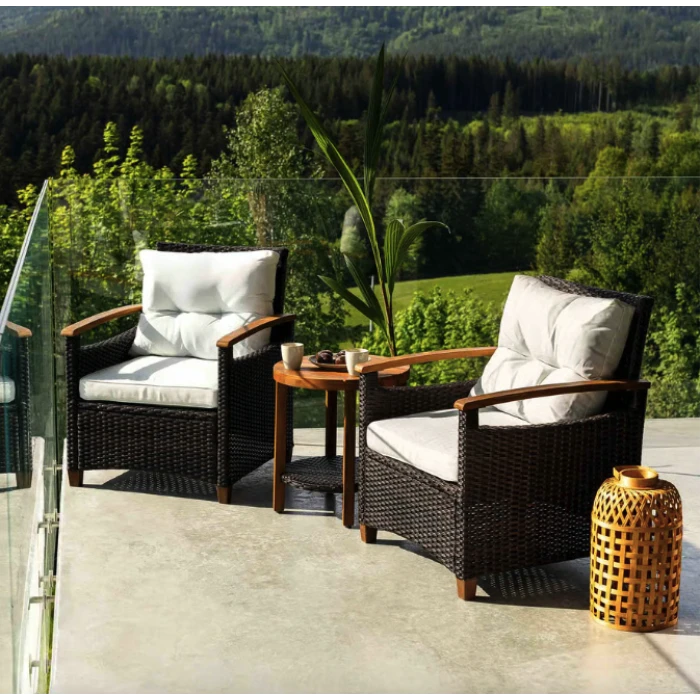 Комплект садових меблів Di Volio Arde коричневий/кремовий