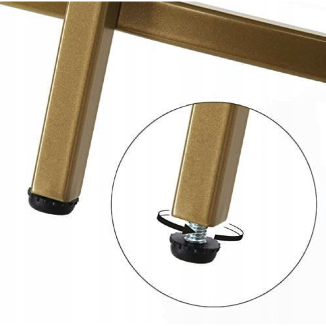 Журнальний столик Leobert Oskar круглий з скляною стільницею золото