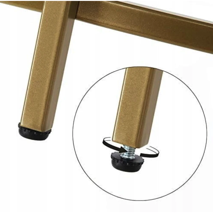 Журнальний столик Leobert Oskar круглий з скляною стільницею золото